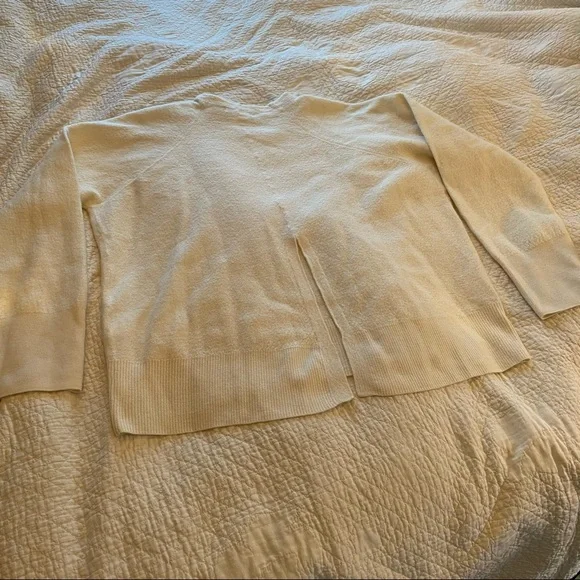 Hope White Oversized Mockneck Unisex Wool Sweater - Picture 9 of 14